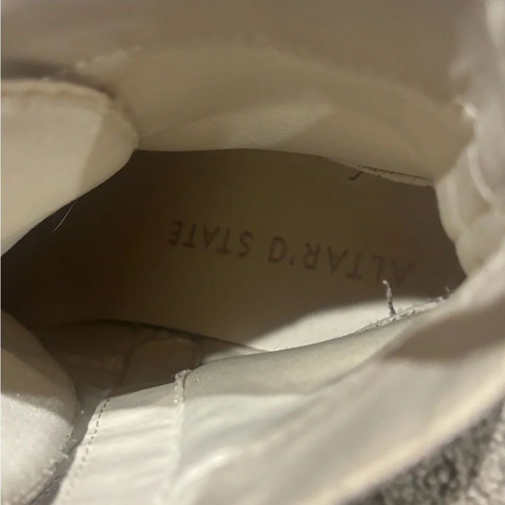 Altr’D State Cream Lace-Up Combat Platform Chunky Boots Textured 7.5 Festival - Picture 8 of 11